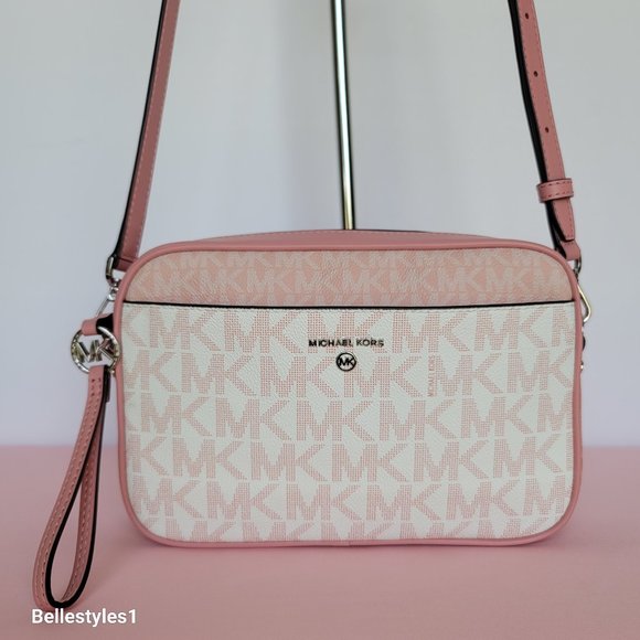 MICHAEL KORS Signature Logo Jet Set Charm Large East West Camera Crossbody⭐ - Picture 6 of 16